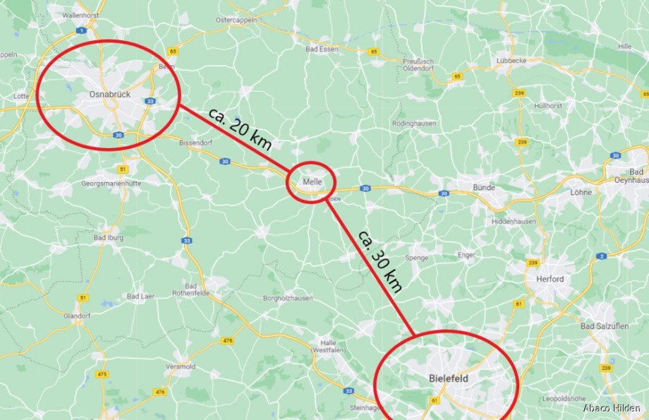 Lagekarte Etagenwohnung Melle